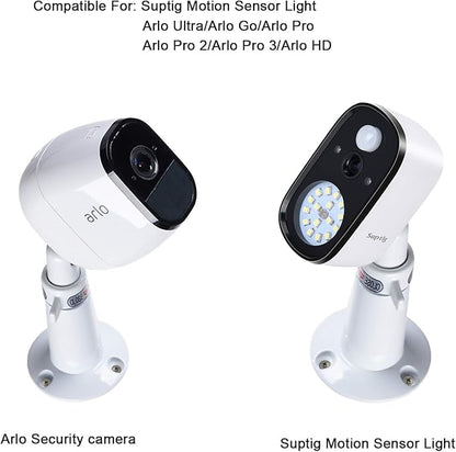 Suptig Adjustable Security Wall Mount Bracket Compatible for Alro Pro/Pro 2/Pro 3/Arlo Ultra/Arlo Ultra 2/Arlo Go/Arlo HD Ring Stick Up Cam/Ring Indoor Cam/Ring Surveillance eufy Camera( 2 Pack)