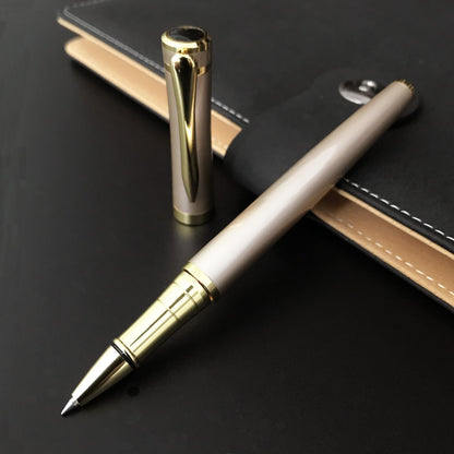 HSK Luxury Ballpoint Pens gift Pen Black Refill Line width 0.5mm,Best Ball Pen Gift Set for Men & Women Professional Executive,Office,Nice Pens Classy Gift Box (Gold)