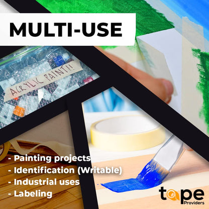 WOD MT5 Utility Grade Masking Tape, 1.5 inch x 60 yds. (Pack of 24) for Home or Office air-Dry Painting, Labeling, & Packing. Leaves no Residue