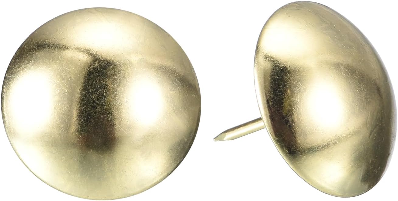 uxcell Upholstery Tacks Nail Pins Furniture, 30Pcs 30x30mm Thumb Tack Pins Assortment Kit Carbon Steel for Home Sofa DIY Decorative Nail Heads Nails, Gold