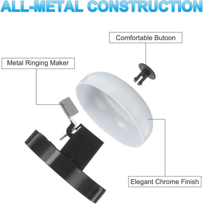 PATIKIL 6 Pcs Desk Call Bell 2.5" Dia with Metal Anti-Rust Construction Black/White