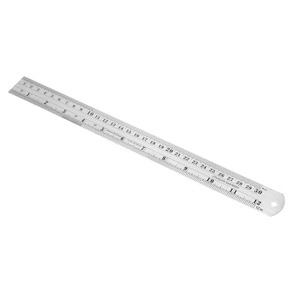 30 Pack 12 Inch Stainless Steel Ruler, Metal Straight Edge Rulers with Inches and Centimeters Precision Measuring Metal Ruler
