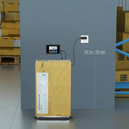 Fuzion Shipping Scale 440lb x 10g Accuracy, Postal Scale with Hold/Tare, Digital Shipping Scale for Packages Small Business, Luggage, Battery & AC/DC Adapter