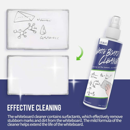 loukin Non-Toxic Whiteboard Cleaner, 8.5 fl oz Dry Erase Board Cleaner, Whiteboard Cleaning Spray with Cloths, Removes Stubborn Marks (3-Pack)