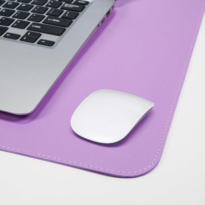 Leather Desk pad Protector- 47.2" x 23" Large Desk mat with Natural Cork & PU Leather,Mouse pad,Non-Slip Office Desk Mat,Waterproof Desk Writing Pad for Office and Home(Purple)