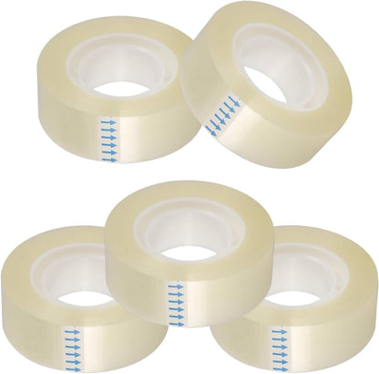 KIDMEN Transparent Tape,Clear Tape for Office,Home,School,5 Dispensered Rolls,0.7 x 1300 Inch