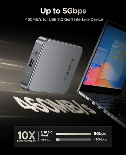 ORICO 512GB Magnetic Portable SSD, Metal Body, 4K 120 fps ProRes HDR Record and Store, Up to 460MB/s, USB C&A 2 in 1 Cable, External SSD Compatible with iPhone 16 Pro Max, Tablet, Computer - K5PLUS