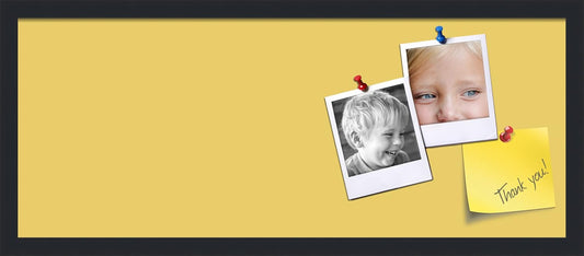 PinPix 30x12 Inch Cork Bulletin Board. This Decorative Framed Pin Board Comes with Honey Pastel Design and a Satin Black Frame. Ideal for Home Office Decor or Message Board (PinPix-1810)