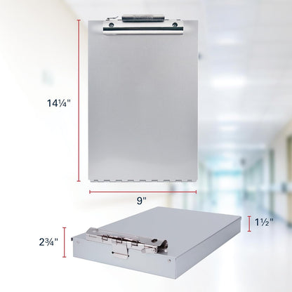 Saunders Recycled Aluminum Redi-Rite Storage Clipboard with Self-Locking Latch – Lightweight, Weather-Resistant Lacquer Finish Stationery Box. Office Products, Silver, Letter