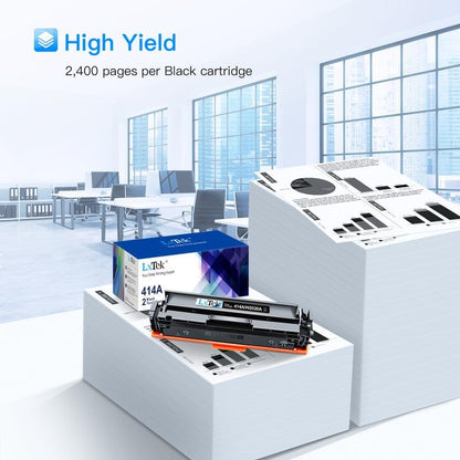 414A Black Toner Cartridges W2020A (with Chip) Replacement for HP 414A 414X Toner Cartridge Compatible with HP Color Pro Laserjet MFP M479fdw M479fdn M454dw M454dn Printer (2 Pack)