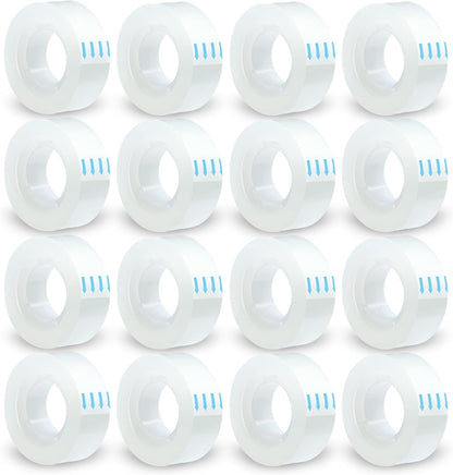 Transparent Tape Refill - Tear by Hand, 3/4" x 1000 inches, 16 Clear Tape Rolls for Dispenser, Back to School Supplies