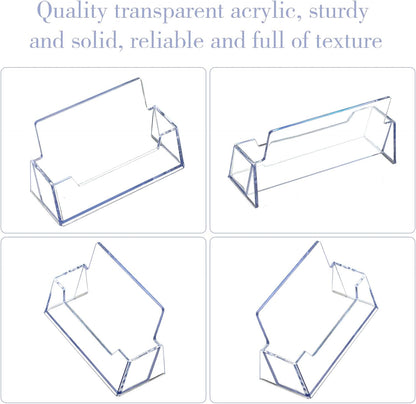 Thenshop 64 Pack Business Card Holder Desktop Business Card Stand Acrylic Holder Stand Clear Postcard Display for Home Office Desk Table(Standard Style)