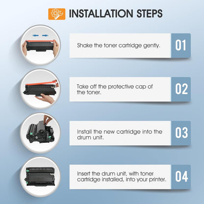 TN830 TN830XL 830XL Toner for Brother Printer DCP-L2640DW HL-L2460DW Replacement for Brother TN-830 XL/V/R TN 830 XL TN-830XL Cartridge MFC-L2820DW HL-L2405W HL-L2400D Printer High Yield 4 Pack Black