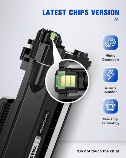 TN830XL Black Toner Cartridges Compatible for Brother TN-830XL TN 830 Toner Cartridges Work for Brother HL-L2460DW DCP-L2640DW HL-L2405W HL-L2420DW HL-L2465DW MFC-L2820DW Printer | Black - 2 Pack