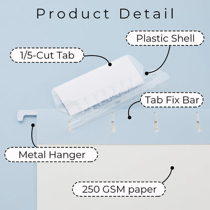 Y YOMA 6 Pack Gradient Hanging File Folders Letter Size Decorative Hanging Folder Pretty File Folder Organizer for Filing Cabinet Office Home with 1/5-Cut Adjustable Tabs, Lake Blue