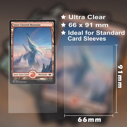 100PS Soft Clear Card Team Bag Protectors Sleeves for Card Game,Top Loader Fit for Magic Cards and Premium Cards and MTG,Baseball Card Sleeves
