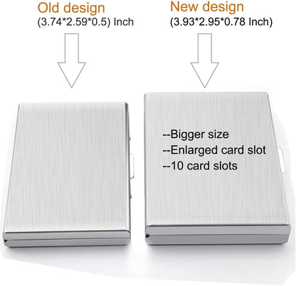 EASTNIGHTS RFID Credit Card Holder Protector Metal Credit Card Wallet Business Card Holder for Men Women Gift Box Package (Silver)