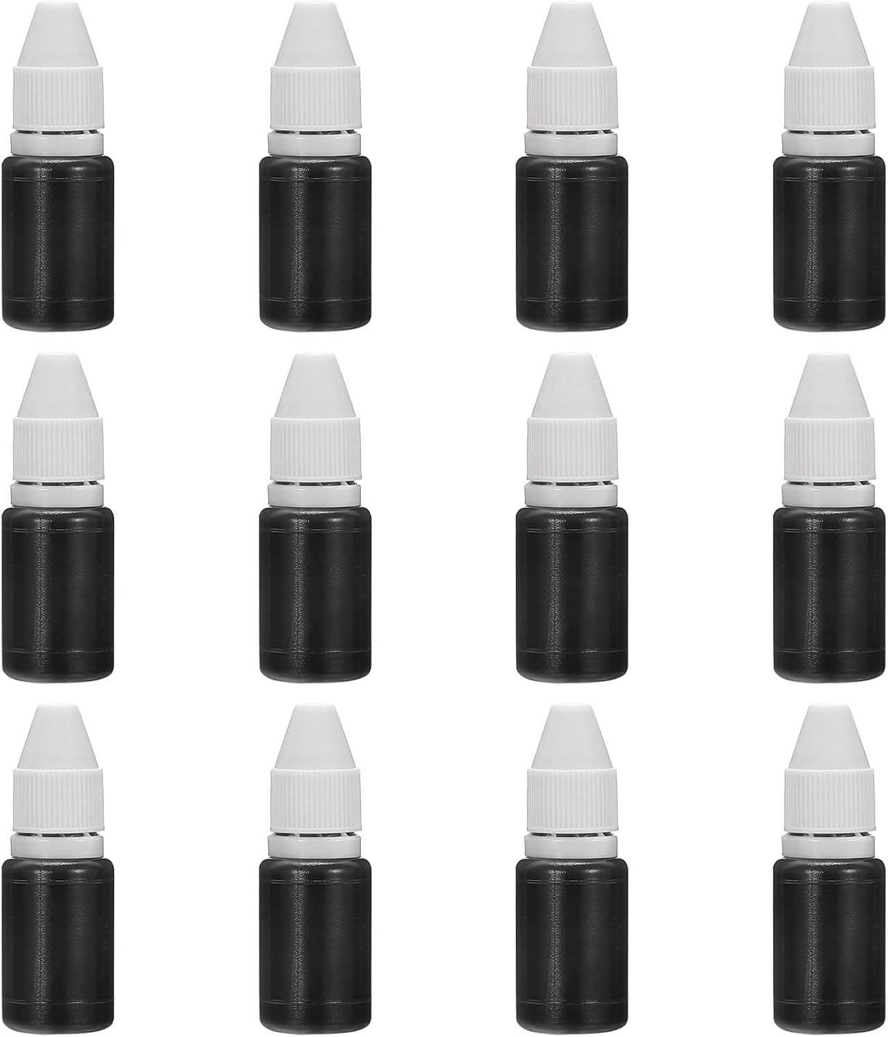 PATIKIL 0.33oz Refill Ink for Stamps and Ink Pads, 12Pcs 10ml Stamp Pad Ink Refill for Office Stamp Self Inking Stamp Date Stamp Scrapbooking, Black