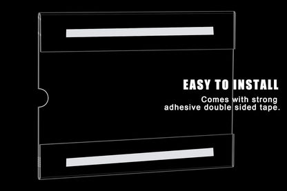 6pack Acrylic Wall Sign Holder with Tape,8.5 X 11 Wall Mount Clear Plastic Sign Holder, Horizontal Memo Document Menu Holder for Restaurant, Office, School, Store and Home Use,No Drilling