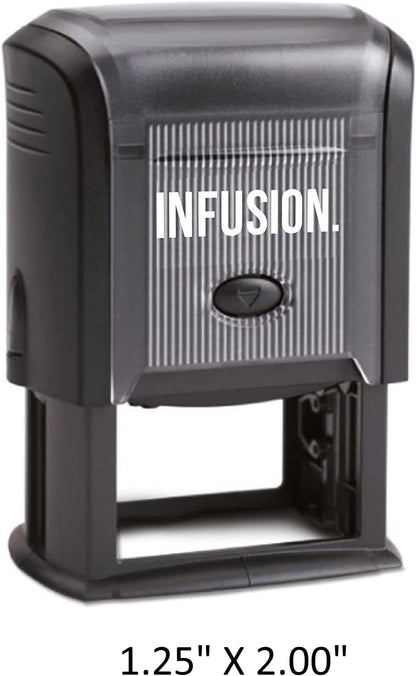 Infusion Self-Inking Custom Rubber Stamp (Personal or Business Use) - Choose from 16 Colors (1-1/4" x 2")