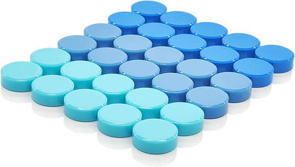 ZDZBLX Fridge Magnets 30 PCS, Strong Refrigerator Magnets for Whiteboard, Heavy Duty Small Round Magnets, Mini Decorative Cute Magnet for Fridge, Locker, Map, Kitchen, School, Office, Classroom (Blue)