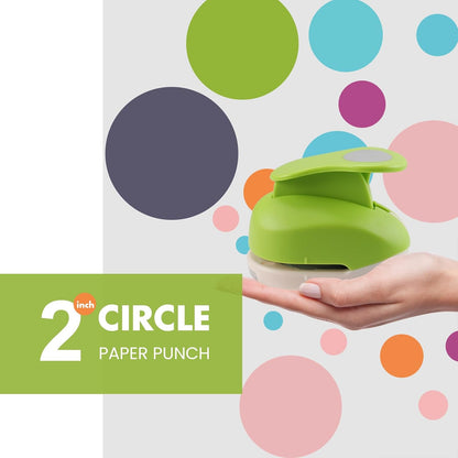 LOONENG 2 Inch Circle Hole Punch - Create Perfect Circles for Handmade Craft Projects - Ideas for Scrapbooking, Card Making, DIY Photo Albums, Gift Tags, Homemade Confetti