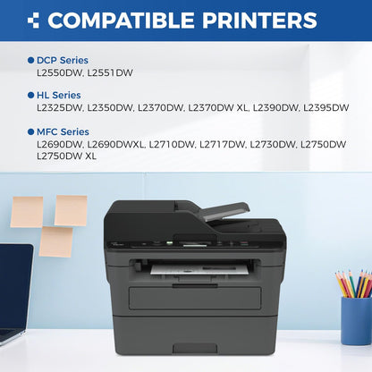 TN760 Black Toner Cartridge 2-Pack Compatible Replacement for Brother TN-760 TN730 MFC-L2710DW MFC-L2750DW HL-L2350DW DCP-L2550DW HL-L2395DW HL-L2370DW HL-L2325DW HL-L2390DW MFC-L2690DW Laser Printer