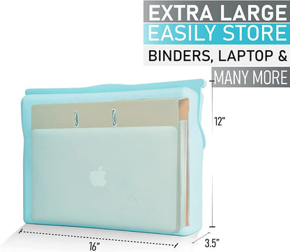 Large Silicone Waterproof and Heat Resistant Bag- Airtight Zip Closed Seal Pouch, Fireproof & Water Proof Safe Storage Holder for Cash, Passport, Laptop, Folder, Important Legal Documents & Valuables