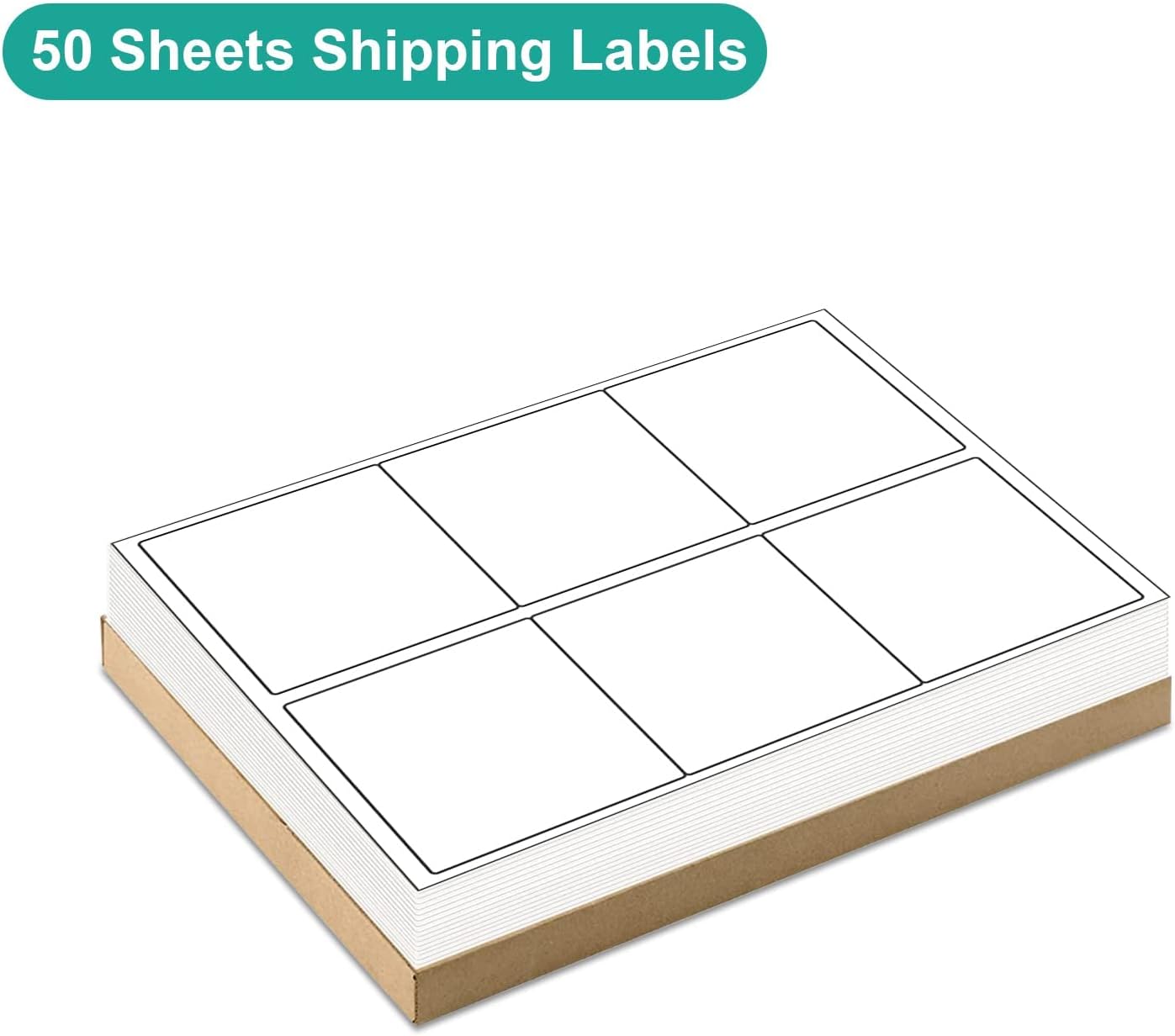 MFLABEL 3-1/3" x 4" Shipping Address Sticker, FBA Labels, 6-UP Sticker Label, White Shipping Label, Easy to Peel, Address Paper for Laser/Ink Jet Printer, 6 Per Page (54000 Labels, 9000 Sheets)