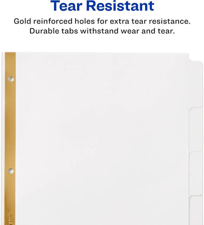 Avery Big Tab Write & Erase Dividers for 3 Ring Binders, 5-Tab Sets, 6 Binder Divider Sets (33075)