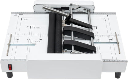 Booklet Folding Binding Machine, A3 110V Paper Folding Machine 2 in 1 Multifunctional Automatic Book Maker Stapling for Schools Print Stores Offices & Factory