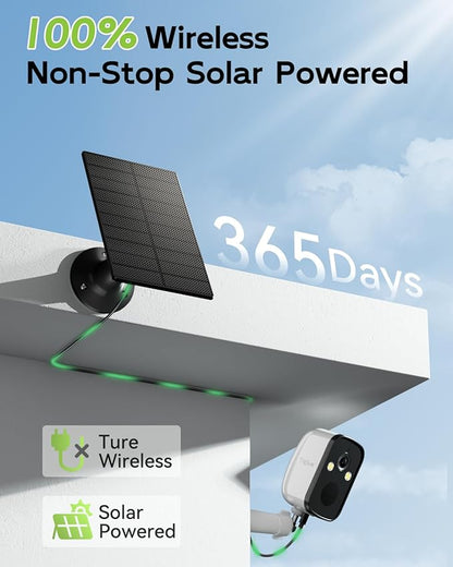 2K Security Cameras Wireless Outdoor, 2.4G/5G WiFi, Solar Camera Outdoor Wireless, Color Night Vision, Solar Powered, Motion Detection Spotlight Siren/2 Way Talk/IP66/Cloud/SD/Alexa