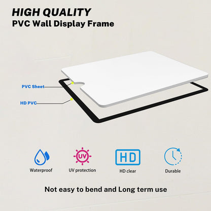 2 Pack 8.5"x11" Sign Holder Wall-mounted, Self-Adhesive Display Frame for College Certificate/Poster/Paper/Picture Office/Store/School Display Sign Holder with Horizontal and Vertical (Gold)