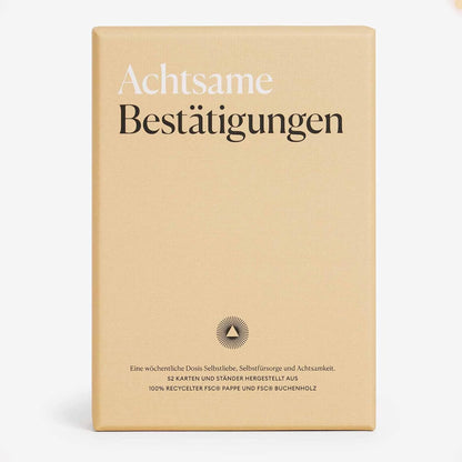 Intelligent Change German Mindful Affirmation Cards, Daily Words of Encouragement Cards, Self Affirmation Inspirational Gifts, Self Care Box of Positive Affirmations, Display Stand, Deck of 52