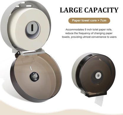 Layhit 2 Pack Toilet Paper Holder Wall Mount, Toilet Paper Towel Dispenser, Commercial 9" Jumbo Plastic Tissue Dispenser with Key Wall Lock for Bathroom, Office, Restaurants