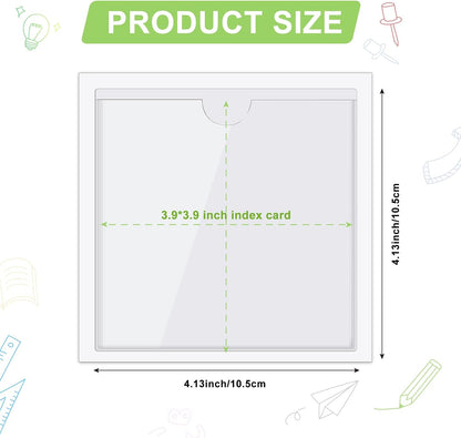 Chinco 50 Pack Clear Adhesive Pockets, Labels for Storage Bins, Plastic Self Adhesive Index Card Holder with Top Open for Organizing Bins Box Drawer(4.1 x 4.1 Inches)