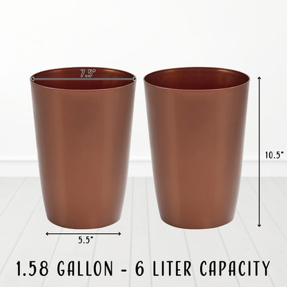 HOLDN’ STORAGE Small Trash Can - Set of 2 Open Top Waste Bin of 1.58 Gallon, Compact Waste Can Perfect for Bathroom, Kitchen, Office, Dorm - Durable Garbage Can - Copper