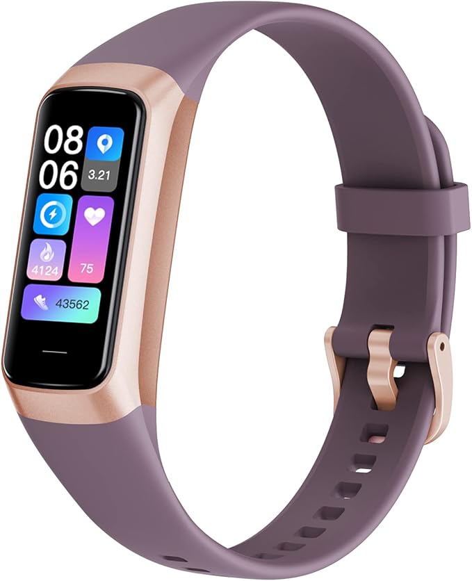 Fitness Tracker Activity Tracker Smart Watch 1.10''AMOLED Touch Color Screen,Smart Watch with 24/7 Blood Oxygen Heart Rate,Sleep Monitor,IP68 Waterproof,Step Counter Health for Women Men (Wine red)