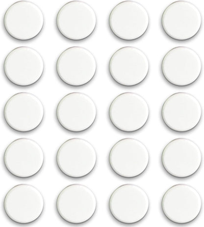 Qualsen Fridge Magnets, 20pcs Refrigerator Magnets, Small Magnet for Whiteboard, Mini Cute for Fridge, Locker, White Board, Kitchen, Office, Classroom (White)