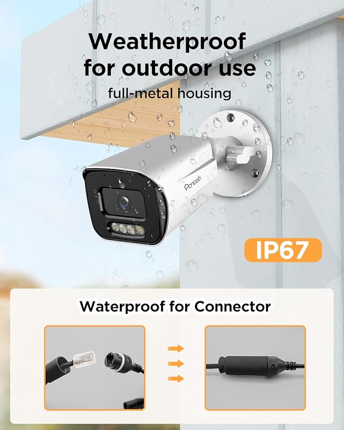 32 Channel Security Camera System, H.265 20pcs 5MP PoE IP Bullet Camera, Smart Color Night Vision, 2 Way Audio Talking, AI Human Detection, Remote Access, 4K 32 Channel NVR 8TB, PB65A2032-5MD