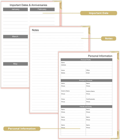 Undated Daily Monthly Planner for 2025 2026 - A5 To Do List with Hourly Schedule, Hardcover Spiral Bound Daily Planner to Increase Focus, Stylish School/Office Supplies, 5.8" x 8.5", Pink