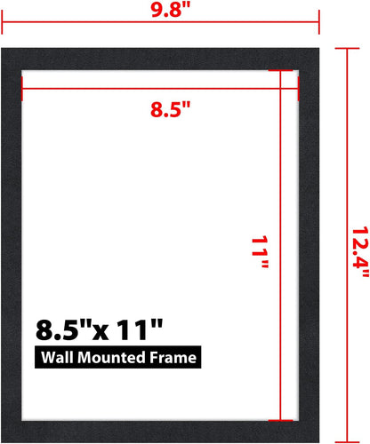 8.5" x 11" Magnetic Self-Adhesive Display Frame, Double Sided Window Magnetic Sign Holder with Clear PVC and Strong Magnetic for Office/Home/Store/Door/Glass/Wall Display Frame (Black, 2Pack)