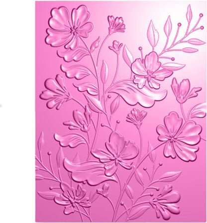 BAOFALI 3D Cherry Blossom Rose Plastic Embossing Folders for DIY Scrapbooking Photo Album Card Paper Craft Decoration for Card Making,Embossing Template Paper Card Embossing Stencil 6.3" L x 4.5" W.