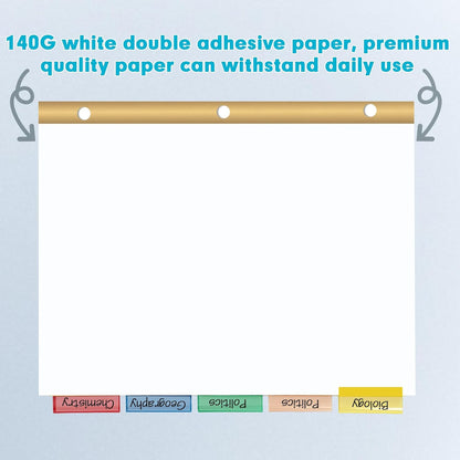 Binder Divider, PANDRI 120 Pack Binder Index White Dividers with 5 Insertable Multicolor Big Tab, Letter Size Paper Binder Divider for School Office Home Business