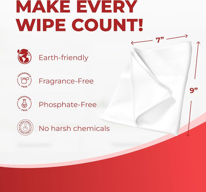 HandyClean Rinse-Free Food Contact Sanitizing Wipes Canister, Multi Surface Cleaning Wipes Cleaning Supplies for Kitchen and Professional Setting 6-Pack (120 Wipes Each)