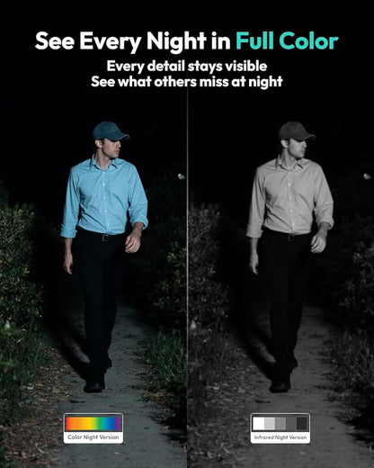BOTSLAB Security Cameras Wireless Outdoor, 2 Cam-Kit, 4K Color Night Vision, Solar Cameras for Home Security with 360° PT,No Monthly Fee,32GB Local Storage Base Station,Auto Tracking,Easy Installation