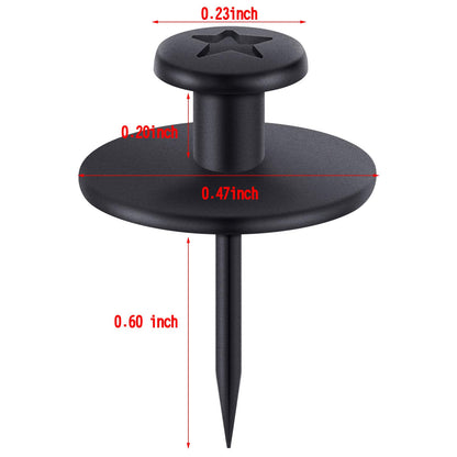 Hotop Push Pins Picture Hangers Double Headed Thumb Tacks Wall Hooks for Wall Hangings Picture Hangers Nails Small Photo Hanging Hook Pins for Home Office Photo Decor(Black,50 Pieces)