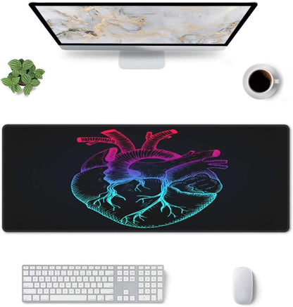 Anatomical Heart Mouse Pad, Medical Large Big Gaming Mouse Pad Desk Pad, Mousepad with Non-Slip Rubber Base, Extended XXL Mouse Mat for Computer Laptop Office Accessories