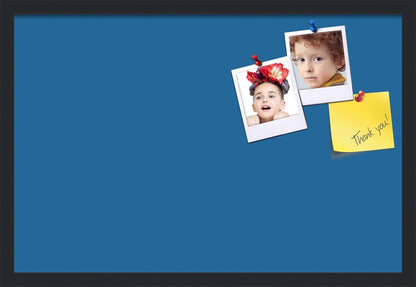 PinPix 27x18 Inch Cork Bulletin Board. This Decorative Framed Pin Board Comes with Navy Pastel Design and a Satin Black Frame. Ideal for Home Office Decor or Message Board (PinPix-1811)