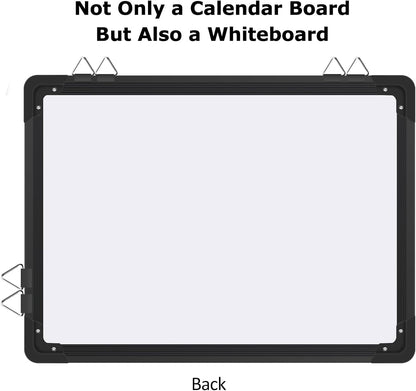 EAONE 16x12 in Double Side Whiteboard Calendar & Cork Board Combo for Wall, 3 in 1 Magnetic Dry Erase Whiteboard Monthly Calendar and Bulletin Board with Aluminum Frame for Home Office Kitchen